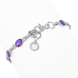 Elemental Gems Platinum Plated Choice of 7x5mm Oval Gemstone Bracelet