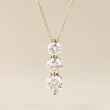Peace Jewelers 14K Gold Choice of Carat Weight Lab Grown Diamond 3-Stone Pendant
