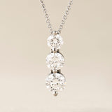 Peace Jewelers 14K Gold Choice of Carat Weight Lab Grown Diamond 3-Stone Pendant