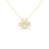 Gems of Distinction 14K Gold 0.07ctw Diamond Bumblebee Pendant w/ Chain