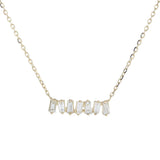 Sabrina Designs 14K Gold 0.11ctw Baguette Diamond Bar 16"+2" Necklace
