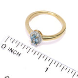 Gem Treasures 0.66ctw Oval Montana Sapphire & White Zircon Halo Ring