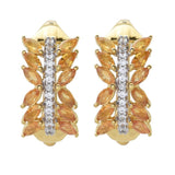 Gem Treasures 2.84ctw Exotic Sapphire & Zircon J-Hoop Earrings