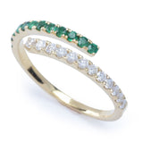 Sabrina Designs 14K Gold 0.47ctw Diamond & Choice of Ruby or Emerald Bypass Ring