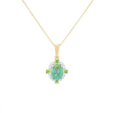 Gem Treasures 10x8mm Sonoran Turquoise & Gemstone Pendant w/ Chain
