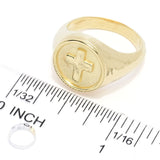 Toscana Italiana 18K Gold Plated Acqua Bagnata Signet Style Cross Ring