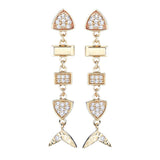 Beverly Hills Elegance 14K Gold 0.16ctw Diamond Fish Drop Earrings