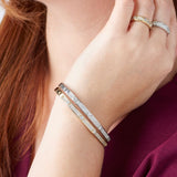 Brilliante Choice of Plating Simulated Diamond Station Bangle Bracelet