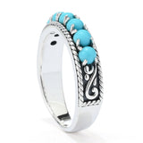 Artisan Silver by Samuel B. Sleeping Beauty Turquoise 7-Stone Band Ring