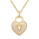 Brilliante Italia Simulated Diamond Locket w/ Singapore Chain