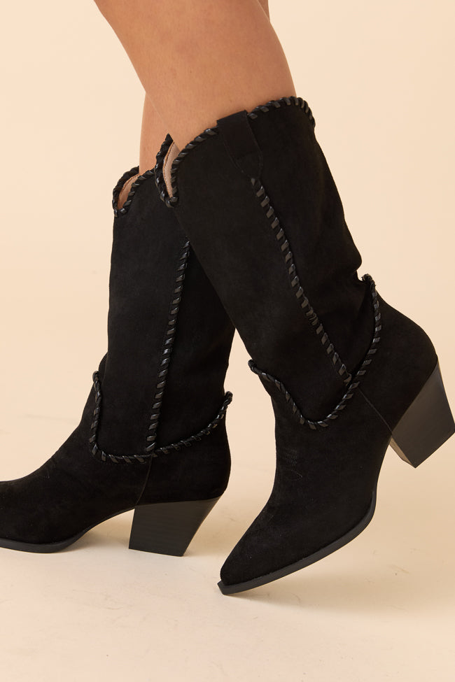 Tilley Black Whipstitch Cowboy Boots Final Sale