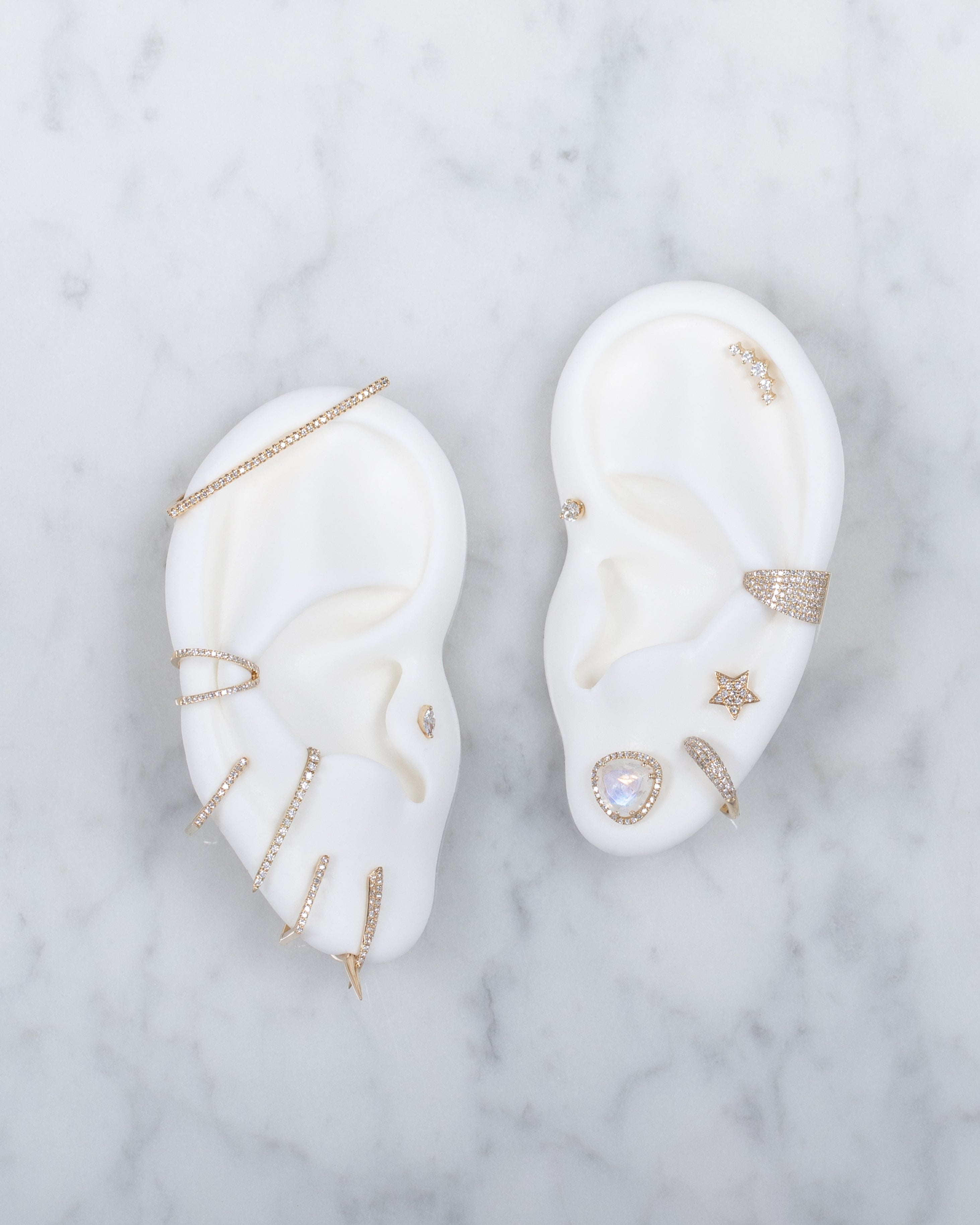 Zoe Lev Diamond Curved Bar Stud Earrings