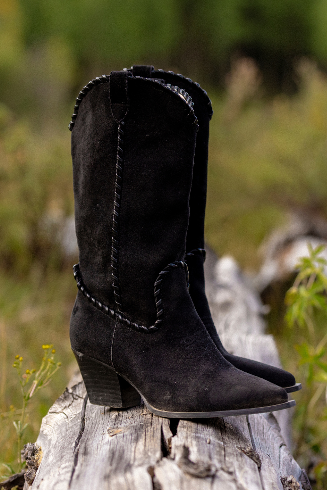 Tilley Black Whipstitch Cowboy Boots Final Sale