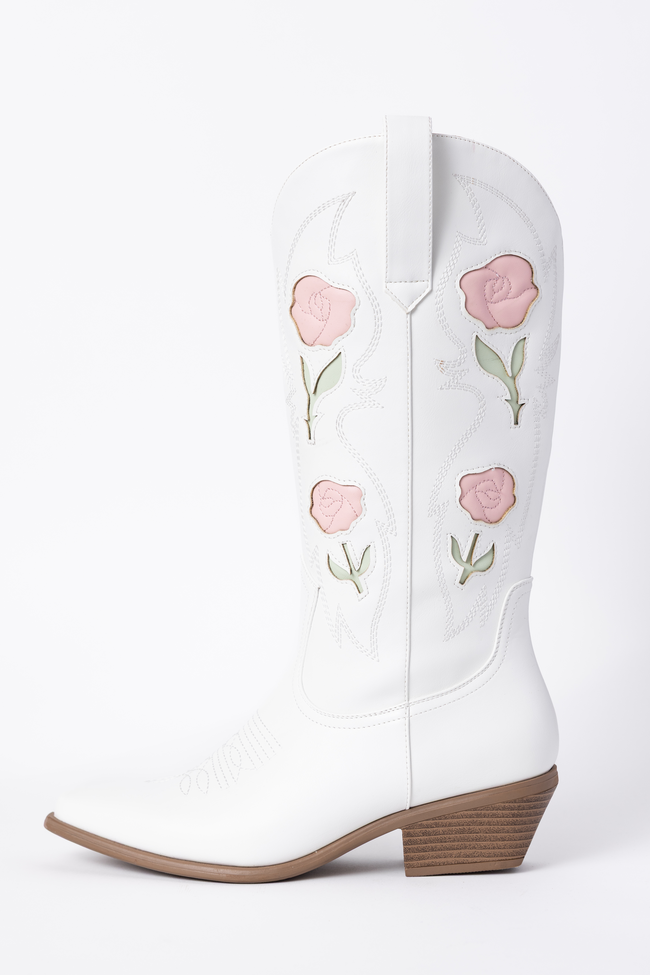 Willa Rose White Cowboy Boots Final Sale