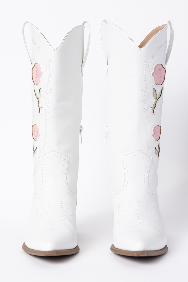 Willa Rose White Cowboy Boots Final Sale