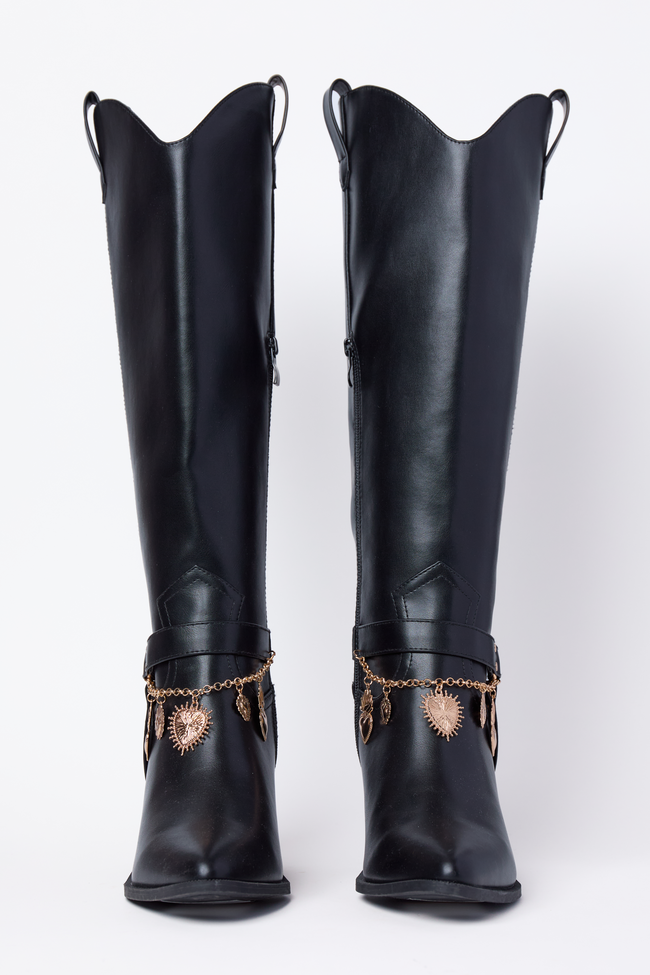 Cattle Black Charm Cowboy Boots Final Sale