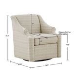 Upholstered Swivel Chair with Recessed Arms and Tight Back