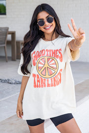 Good Times Tan Lines Ivory Comfort Color Graphic Tee