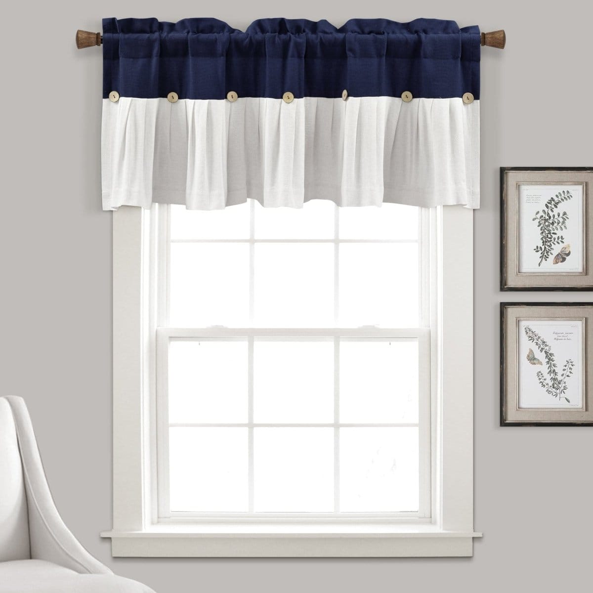 Linen Button Valance