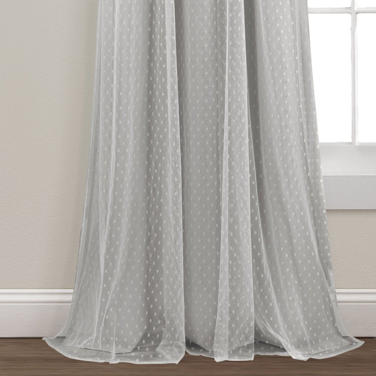 Cottage Polka Dot Sheer Window Curtain