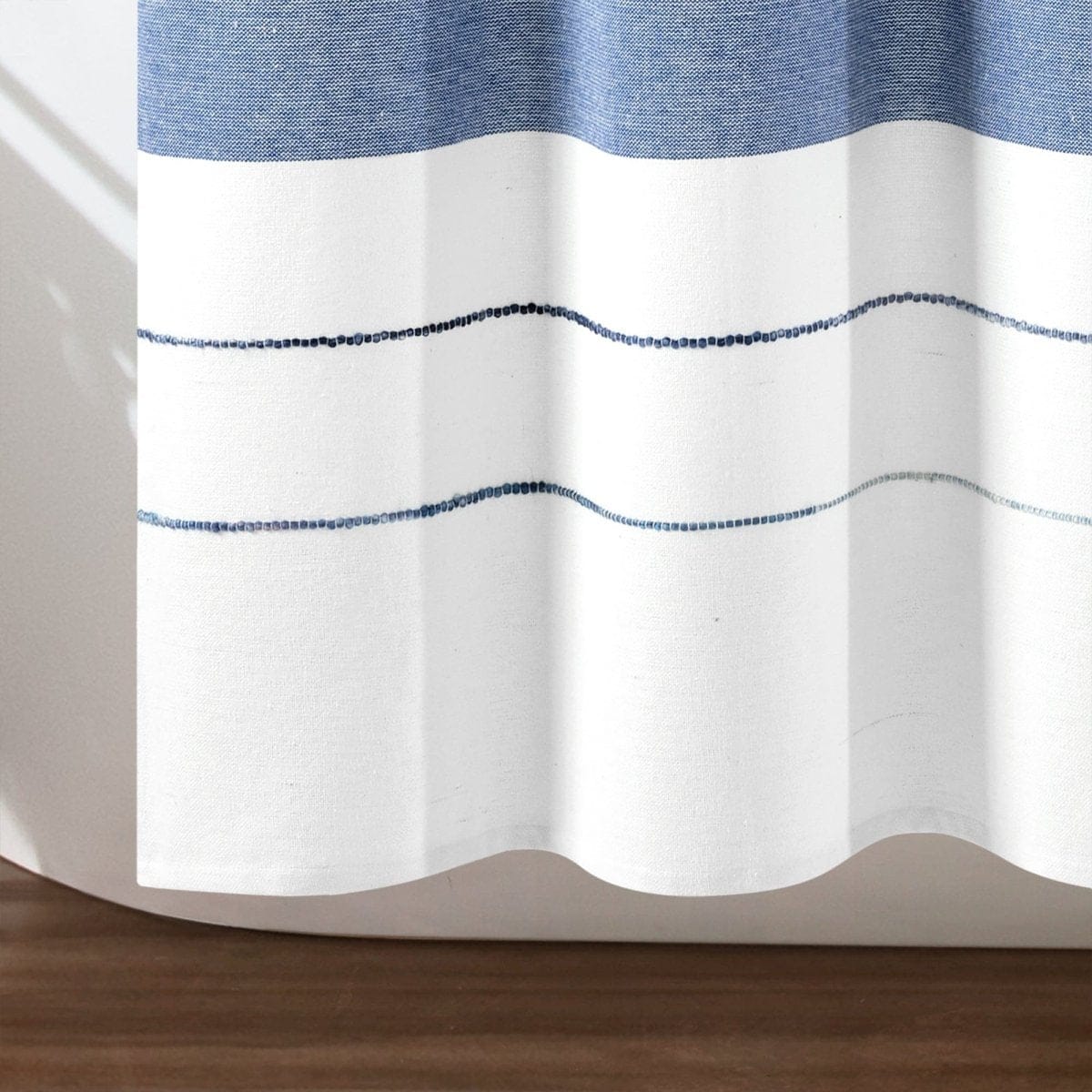 Chic Stripe Yarn Dyed Eco-friendly Recycled Cotton Blend Shower Curtain