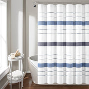 Chic Stripe Yarn Dyed Eco-friendly Recycled Cotton Blend Shower Curtain