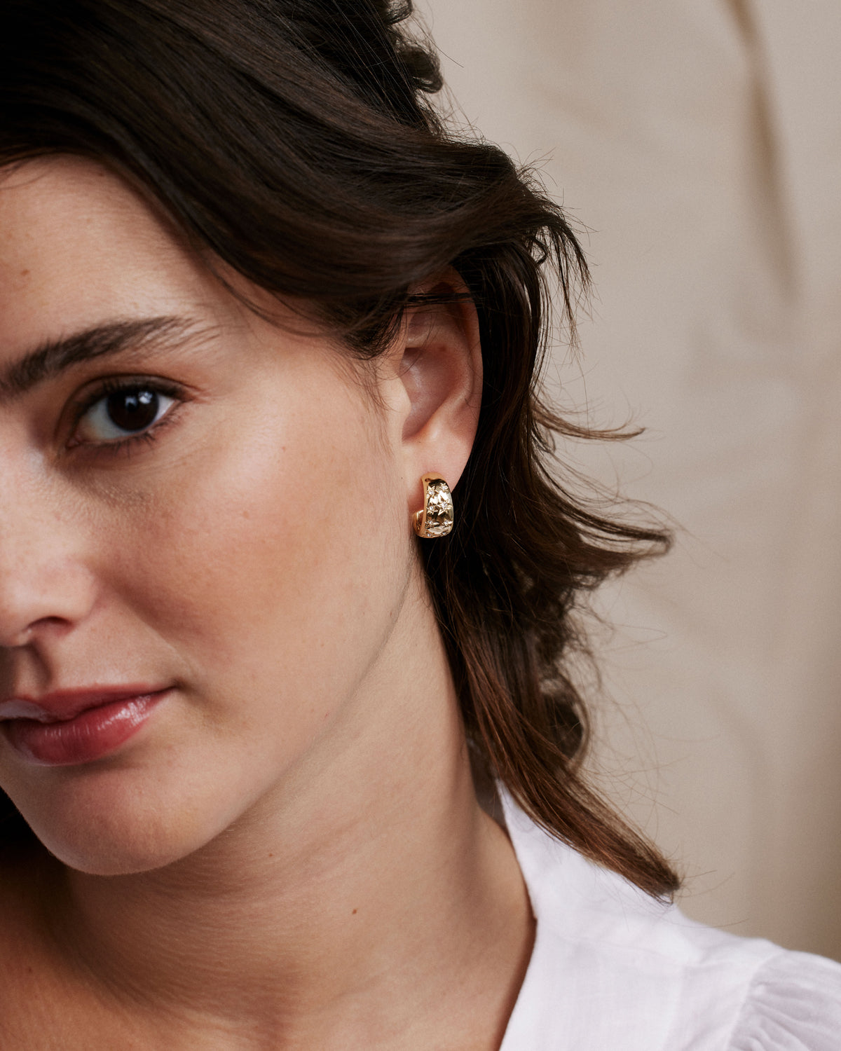 To The Moon And Back Hoop Earrings