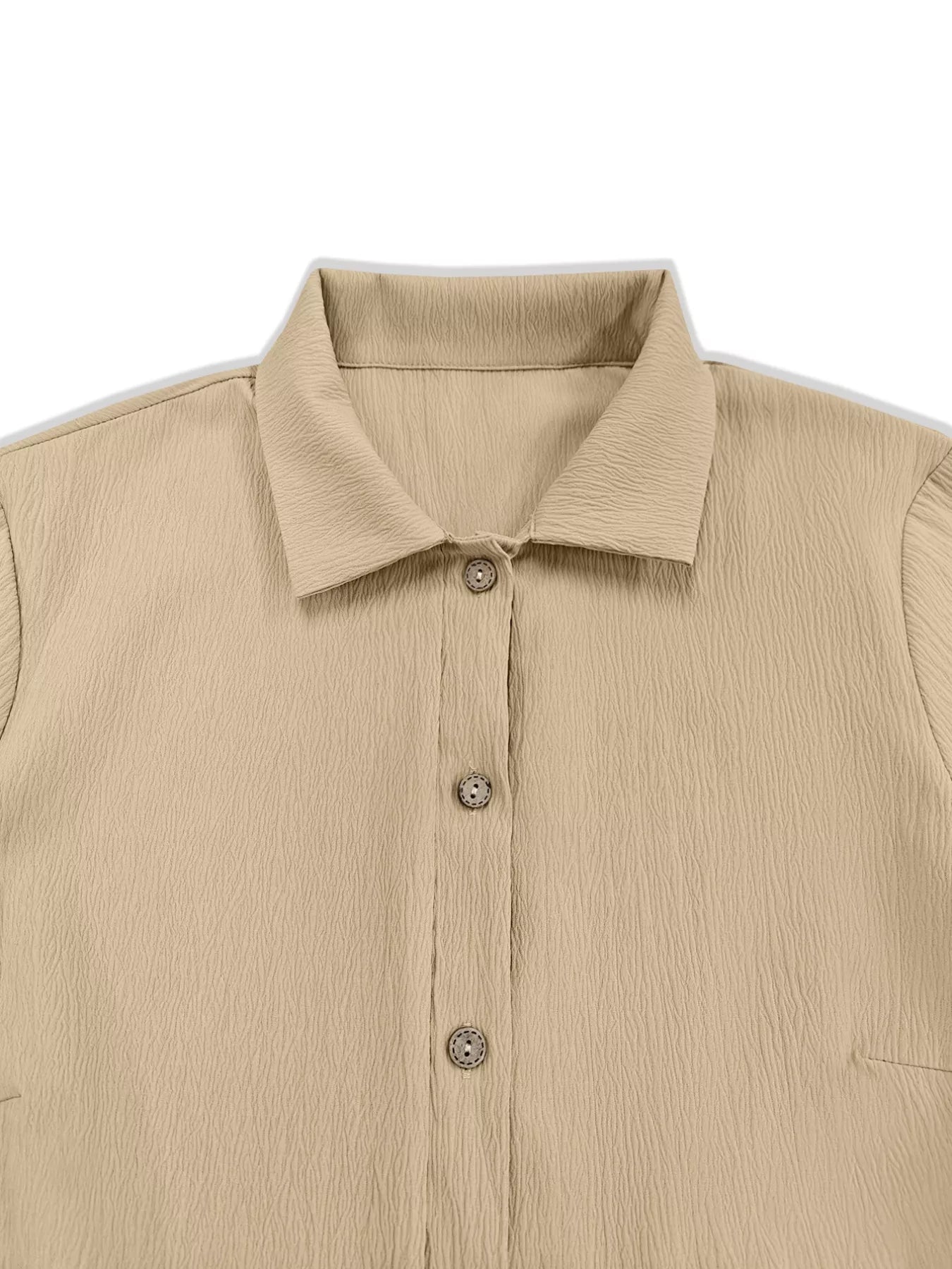 Plus Size Casual Long Sleeve Button-down Shirt