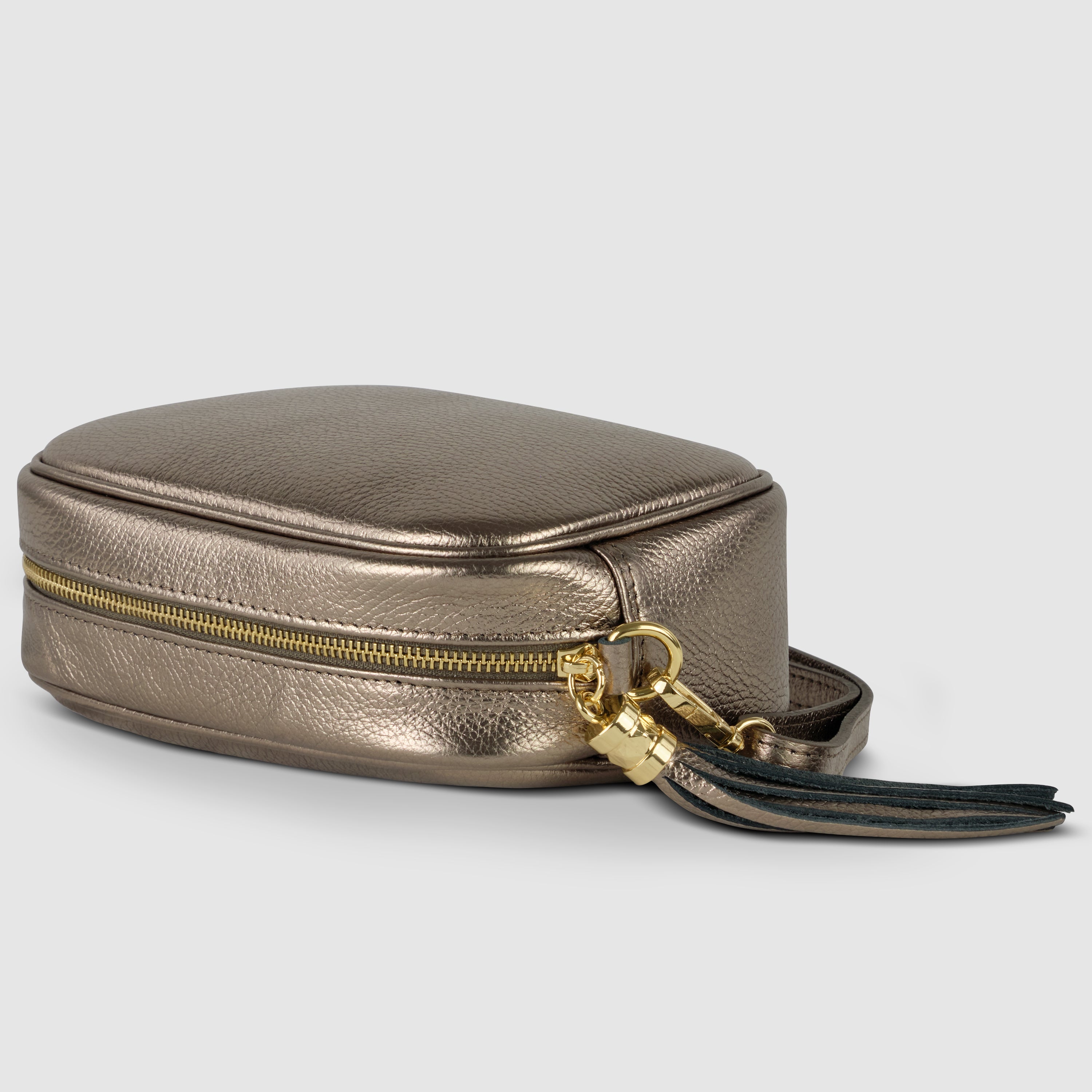 Italian Genuine Metallic Calf Leather Crossbody Bag 231302