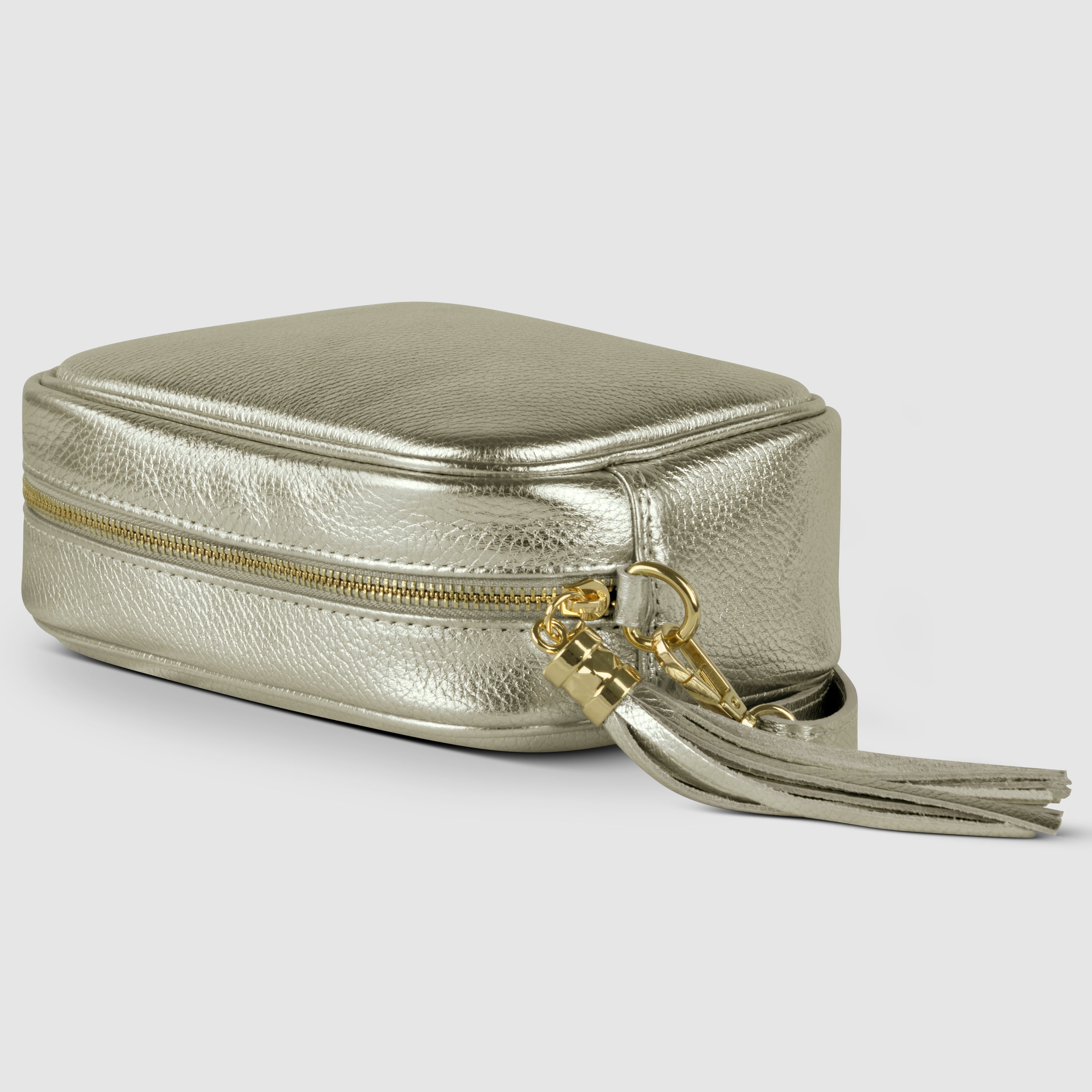 Italian Genuine Metallic Calf Leather Crossbody Bag 231302