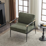 Upholstered Accent Chair with Metal Frame and Tapered Legs