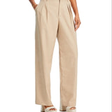 Wayf Pinstripe Pleated Trousers White