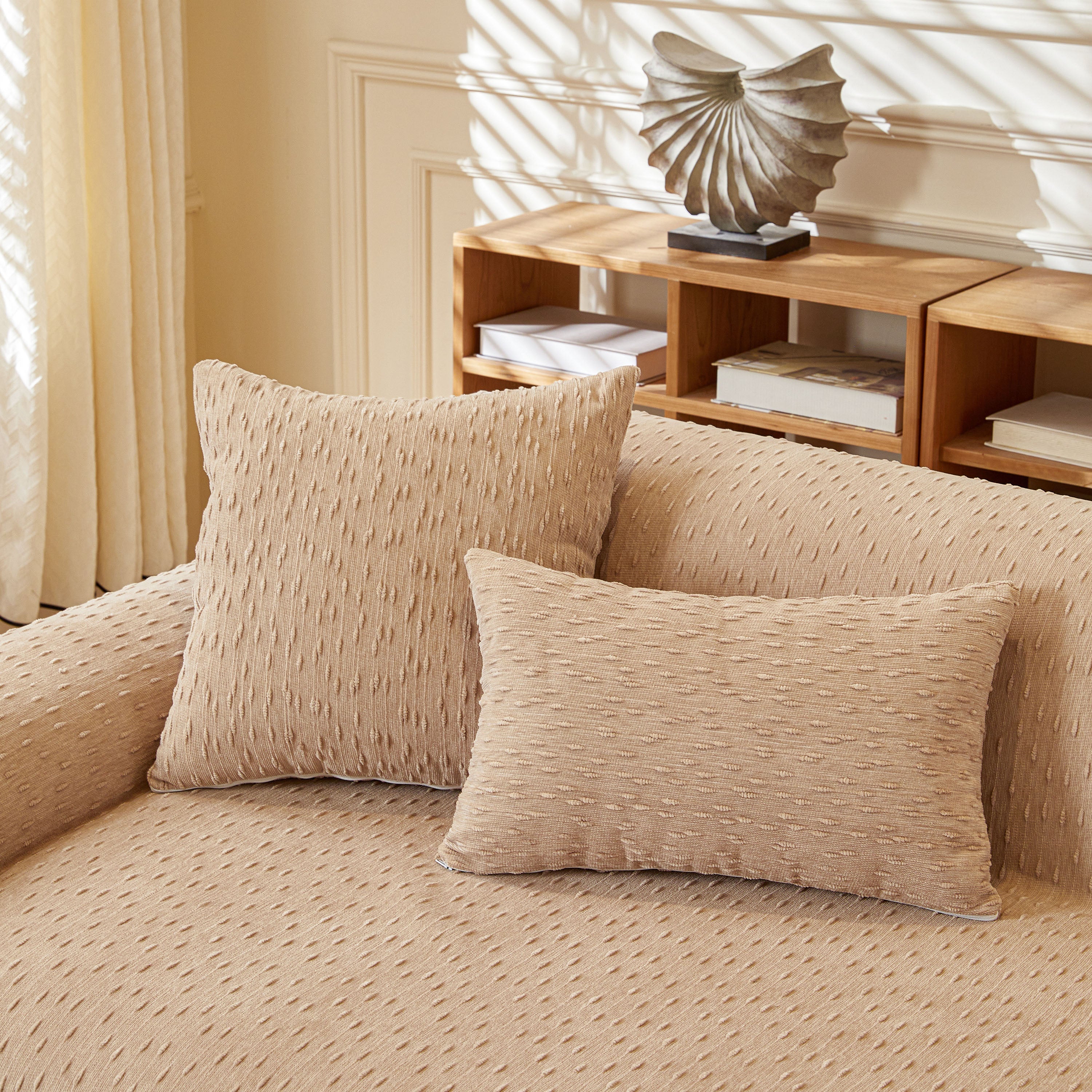 Textured Throw Blanket With 3d Dobby Weave, Minimalist Furniture Protector For Couch