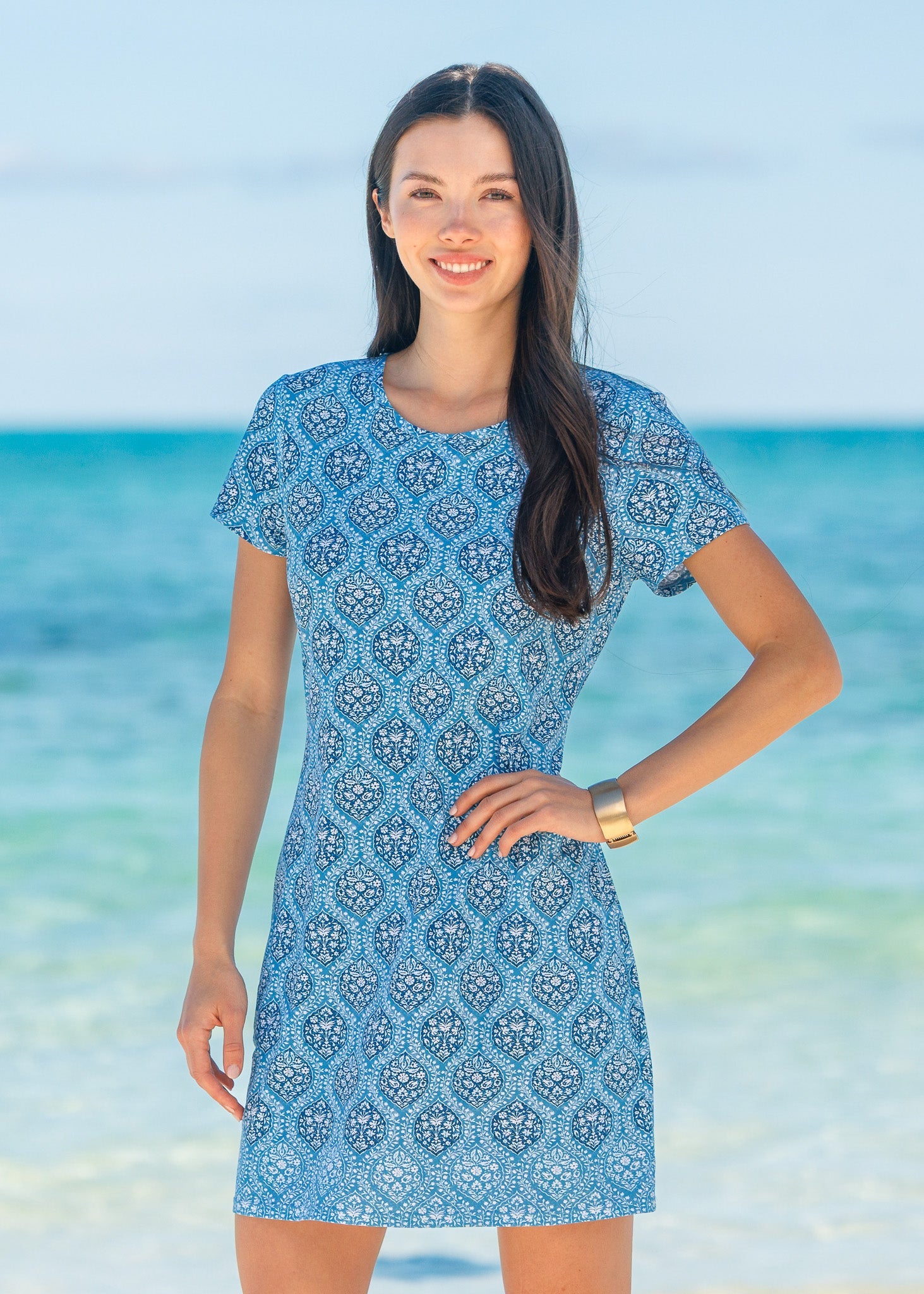 Harbor Short Sleeve Shift Dress | Includes Plus Size