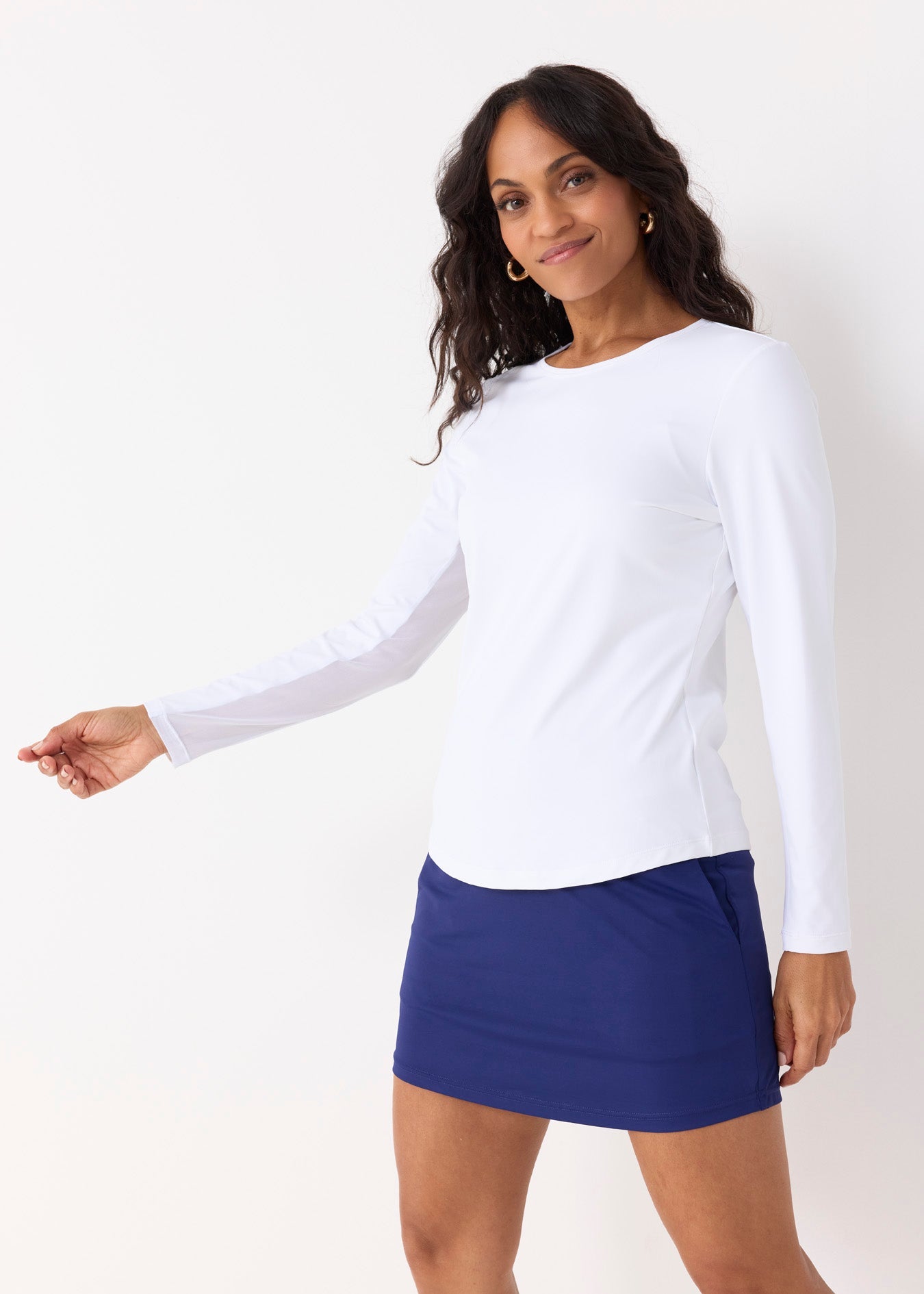 White Long Sleeve Performance Top