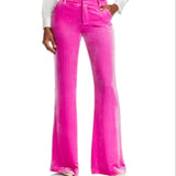 L'Agence Lane Velvet Flared Trousers Pink Size 12