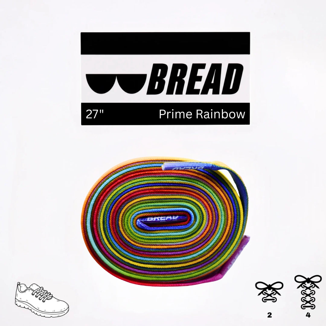 Prime Rainbow Elastic Shoelaces