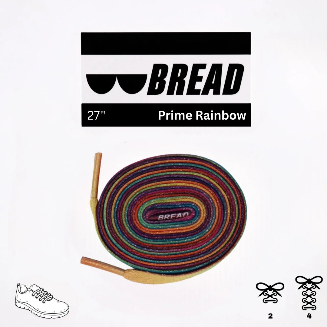 Prime Rainbow Elastic Shoelaces