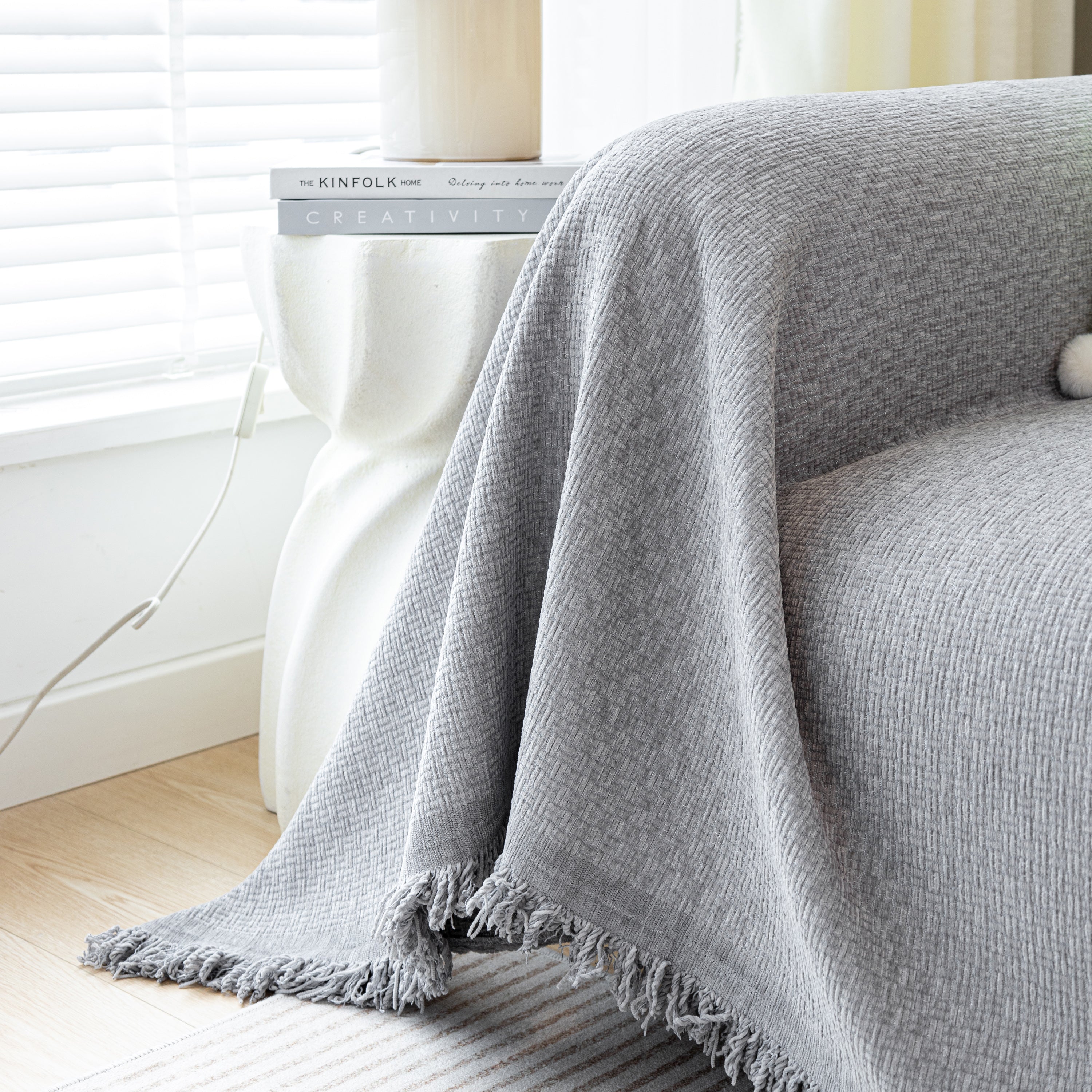 Chenille Large Throw Couch Cover Blanket With Water-resistant For Futon, Loveseat, And L-shaped Sofa