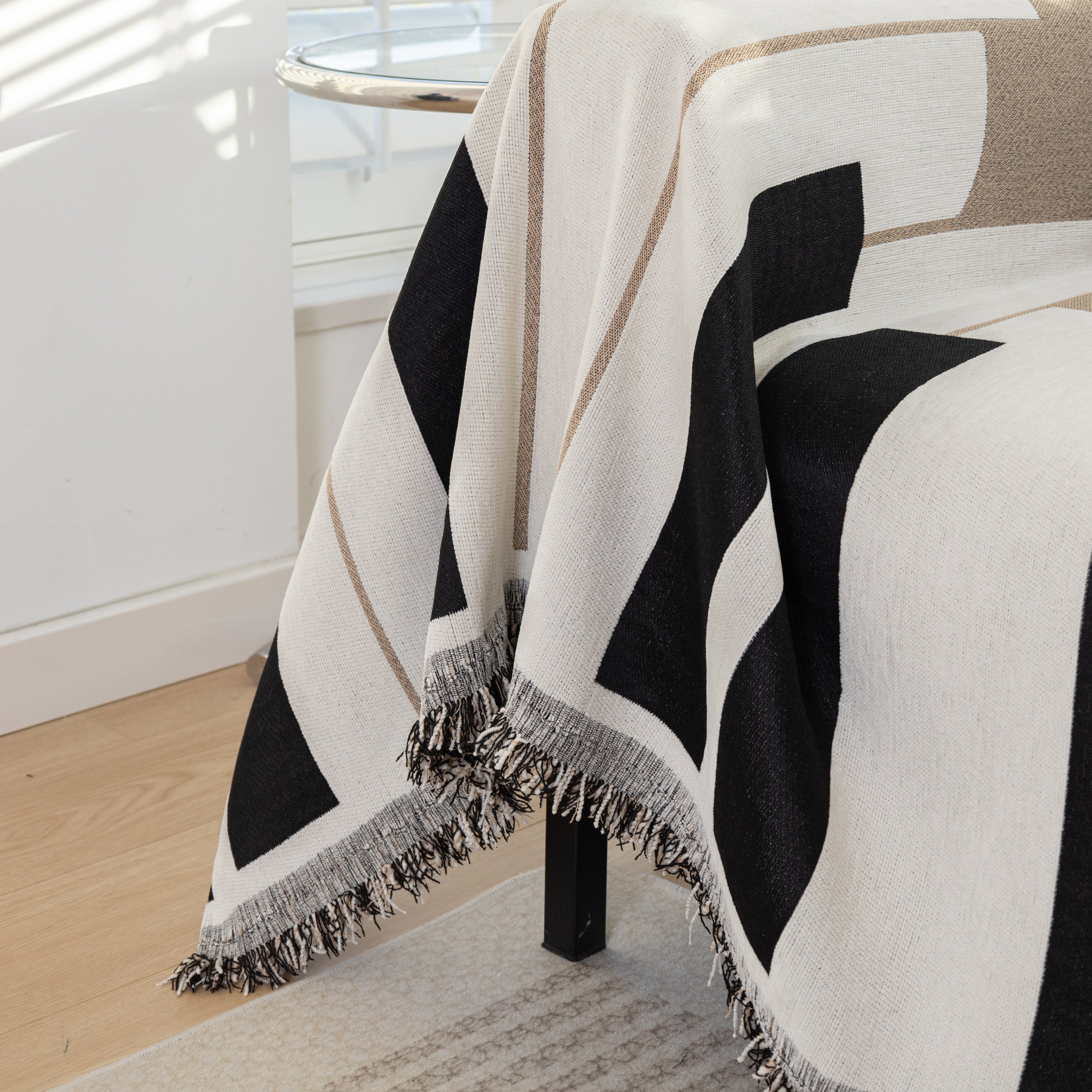 Cozy Chenille Dynamic Notes Sectional Couch Cover Blanket, Perfect Couch Throw Covers For Pets
