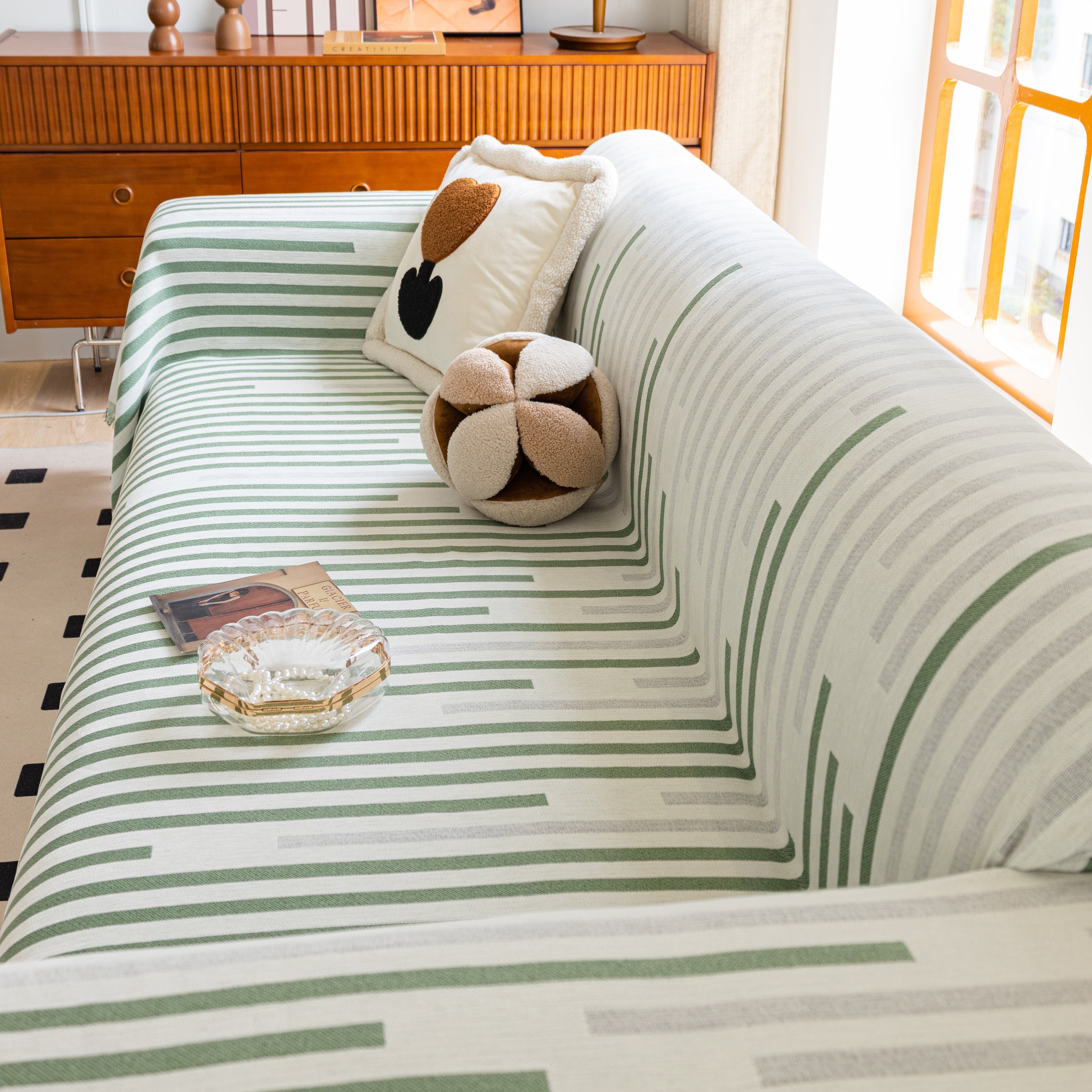 Boho Stripe Sectional Couch Cover Soft Chenille Sofa Slipcovers Blanket On The Sofa For Living Room