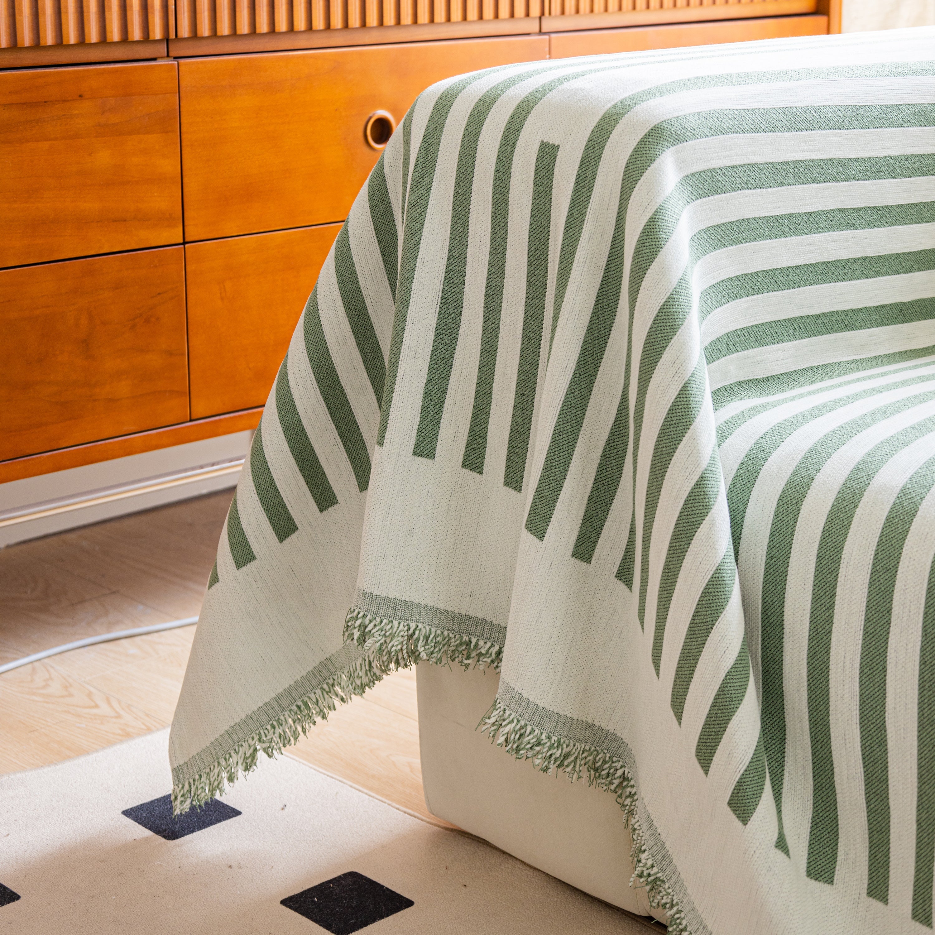 Boho Stripe Sectional Couch Cover Soft Chenille Sofa Slipcovers Blanket On The Sofa For Living Room