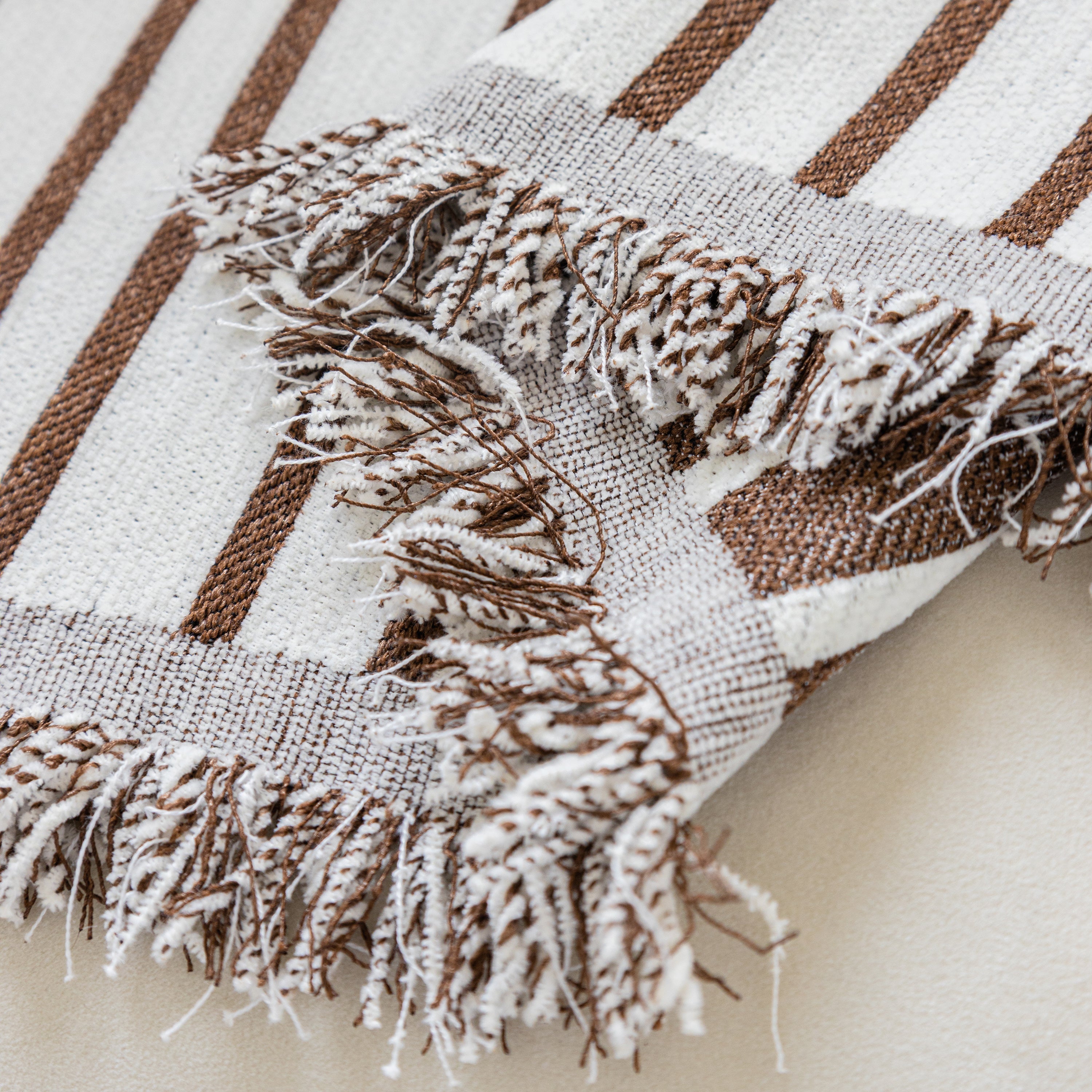 Boho Striped Jacquard Throw Sofa Slipcover Chenille Sofa Throws For Couches For Pets Kids Home Decor