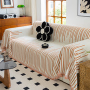 Boho Striped Jacquard Throw Sofa Slipcover Chenille Sofa Throws For Couches For Pets Kids Home Decor