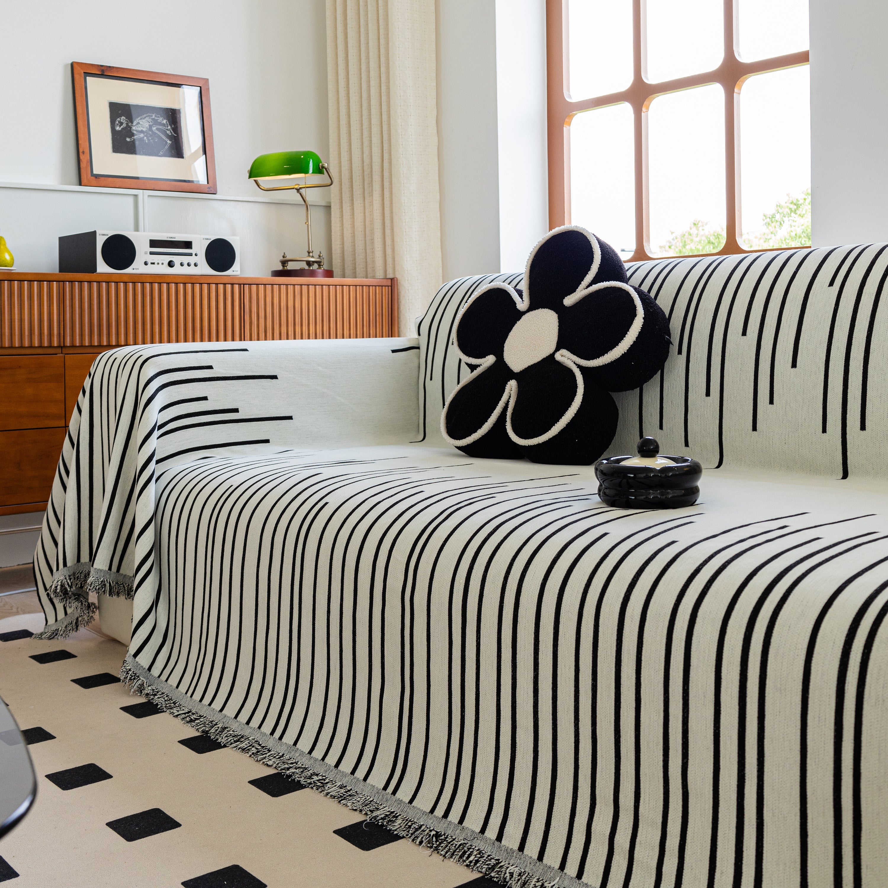 Boho Striped Jacquard Throw Sofa Slipcover Chenille Sofa Throws For Couches For Pets Kids Home Decor