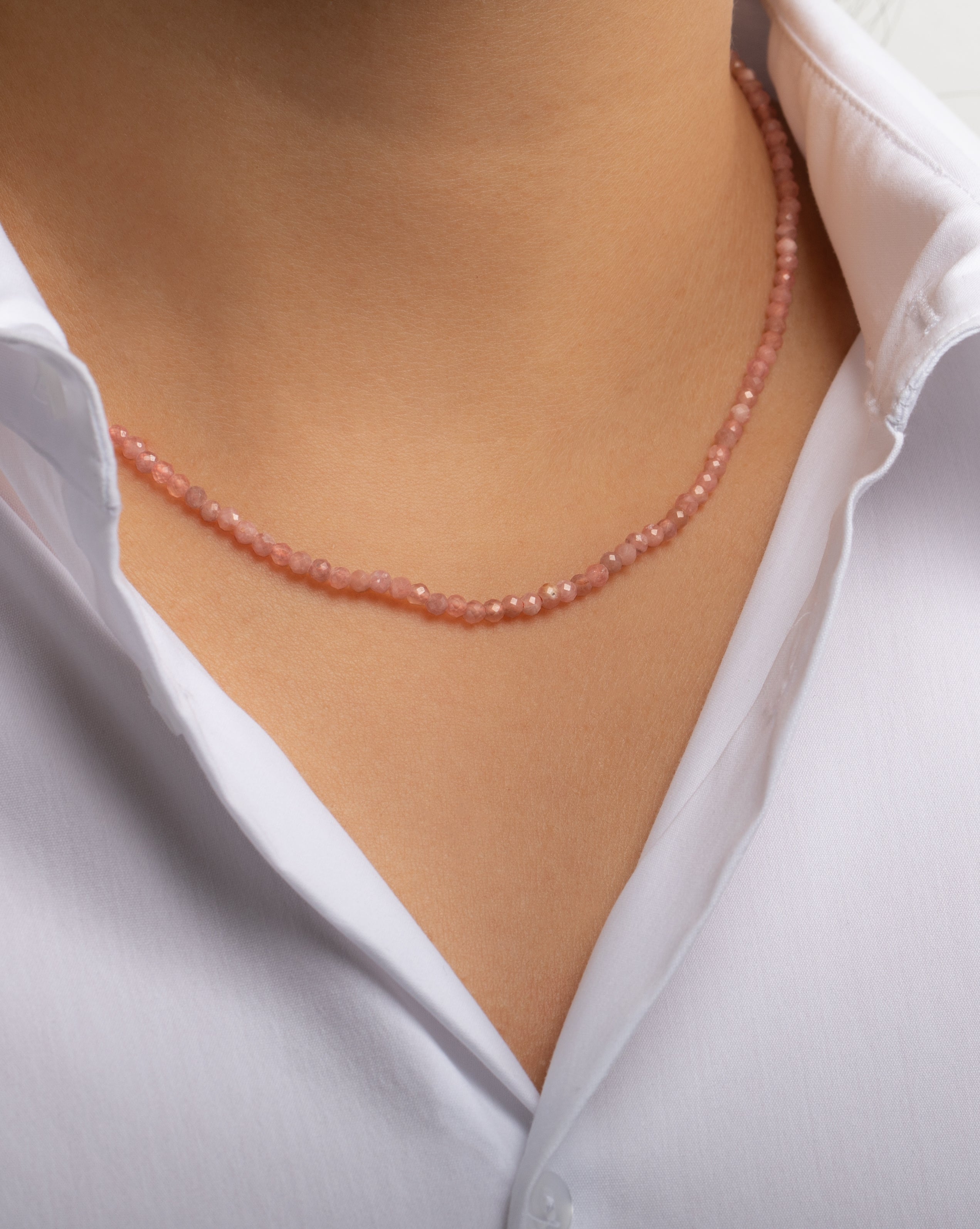 Zoe Lev Pink Rhodochrosite Bead Necklace