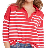 Vineyard Vines Striped Deluxe Tee Red Size