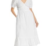 Vineyard Vines Poplin Puff Sleeve Midi Dress