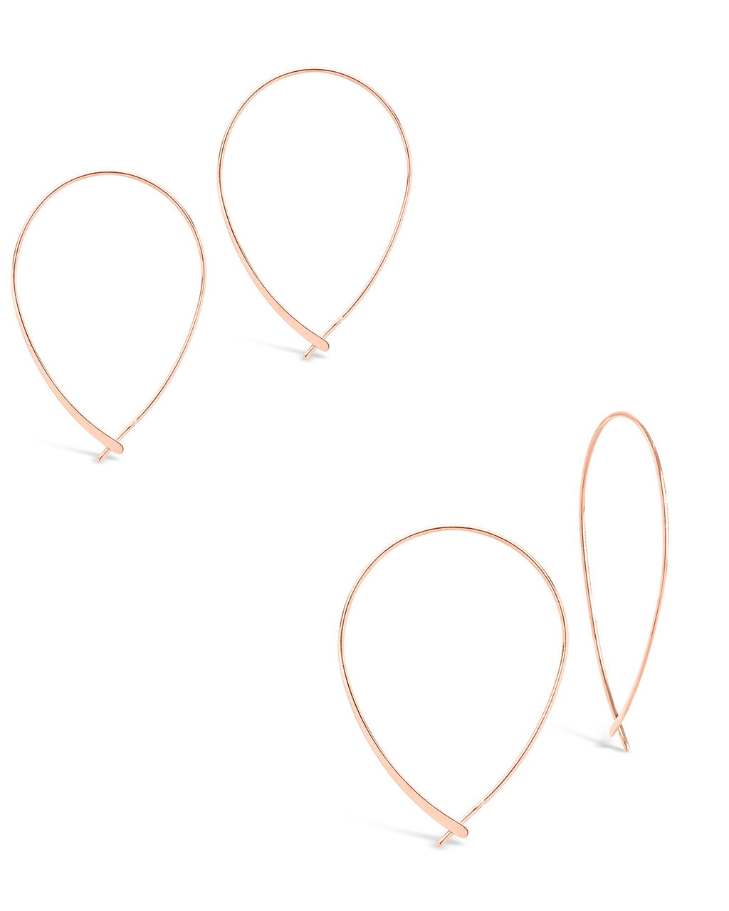 Delicate Threader Hoop Earrings Set Of 2