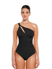 Cut-Out One-Shoulder Shapewear Swimsuit | Includes Plus Size